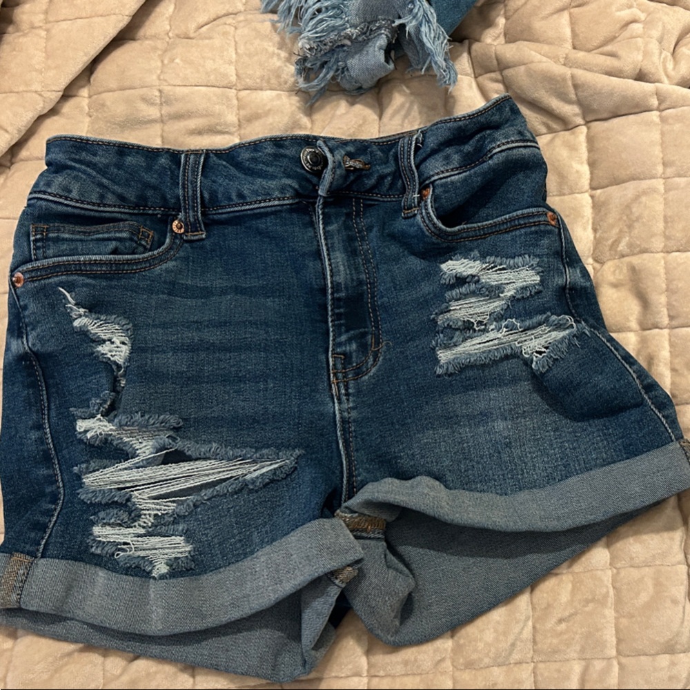 Miami Blue Distressed Jean Shorts